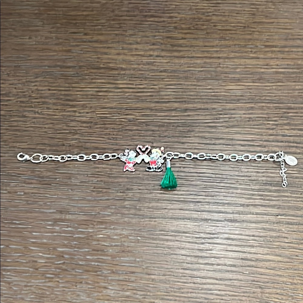 Disney Silver Bracelet with Pink and Green Accents